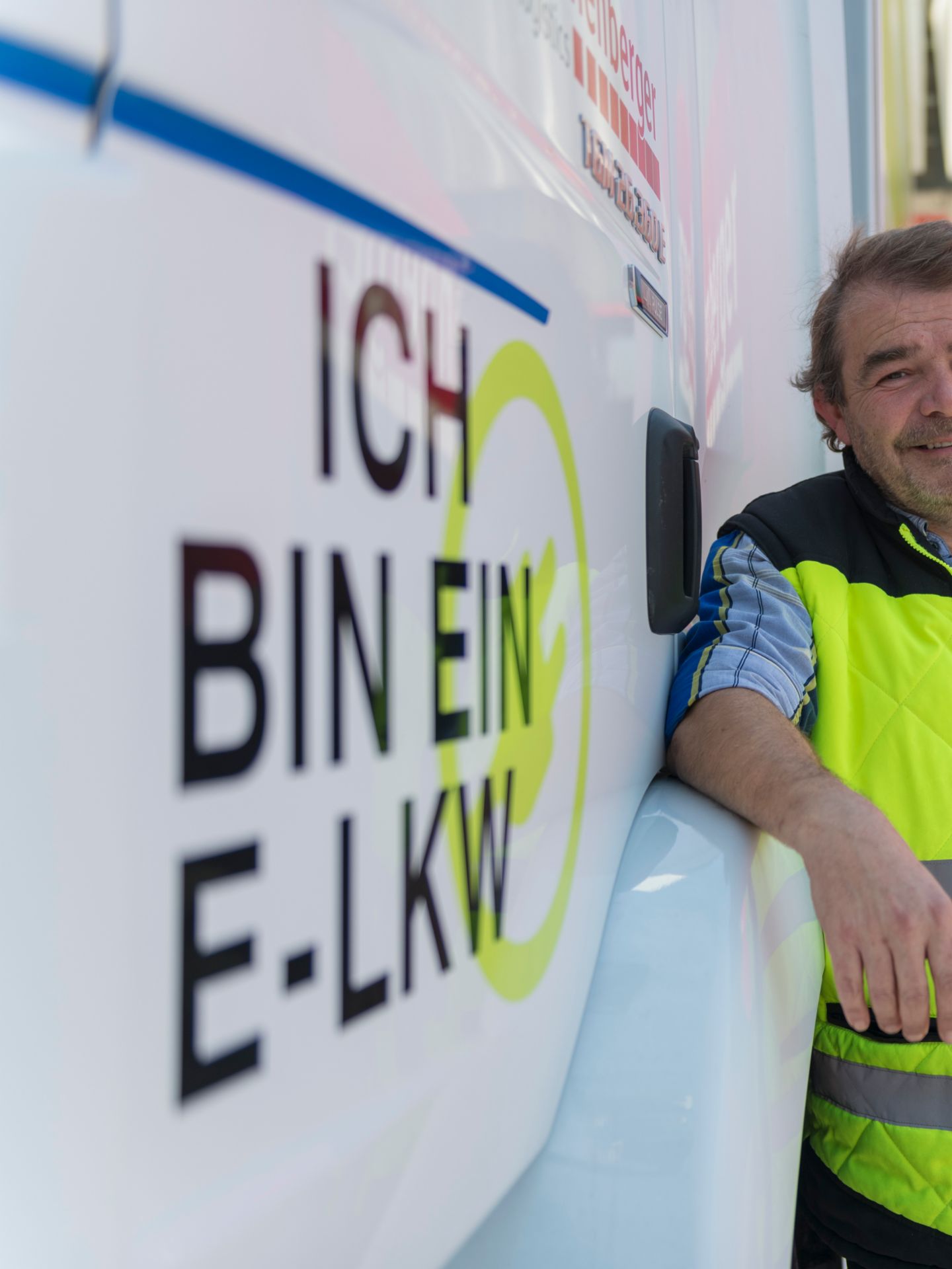 Professional driver Bernd Stangl on the road for Quehenberger with the eTGM.