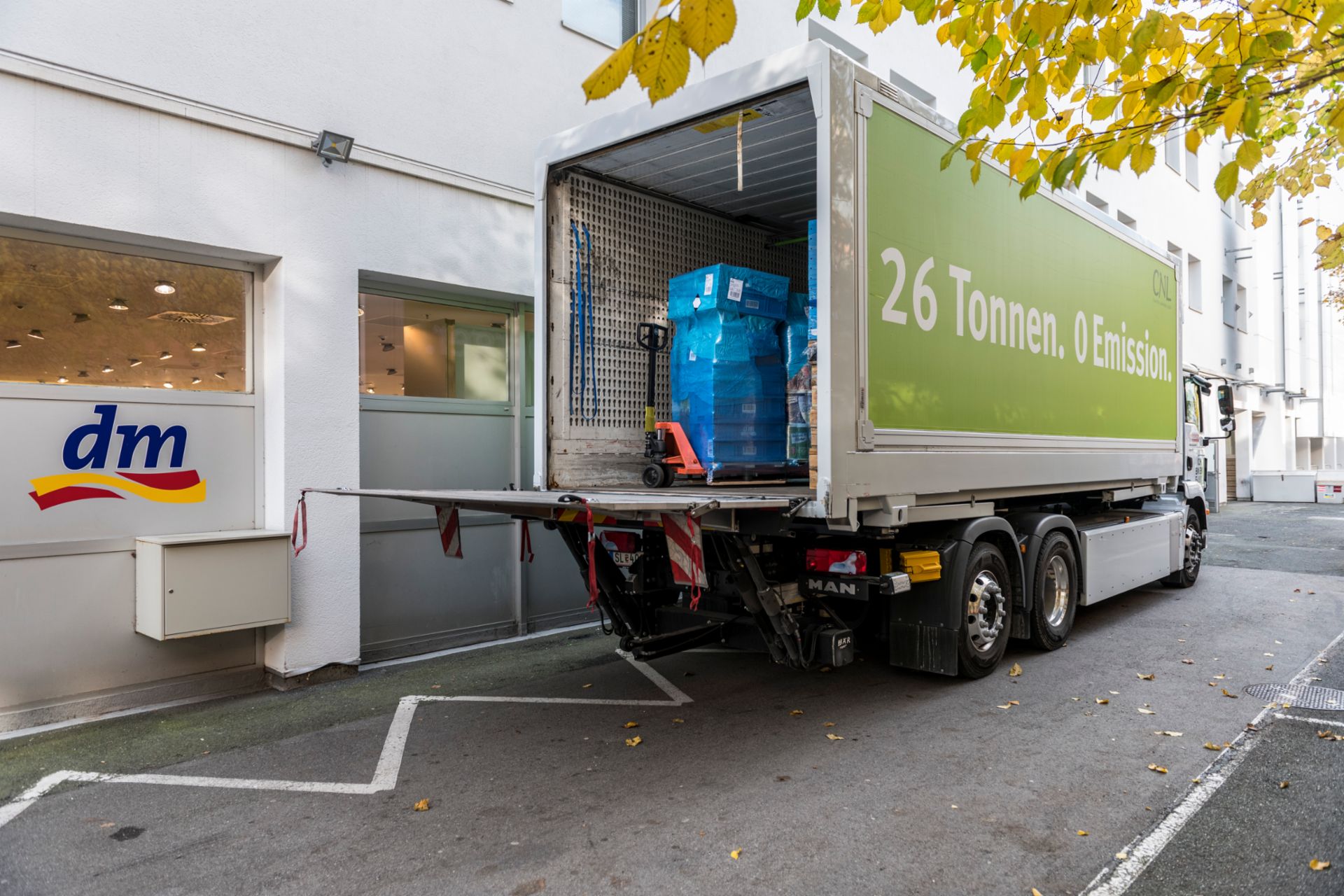 MAN eTruck The emission-free MAN eTruck is a perfect match for the sustainability philosophy of the supplied customer.