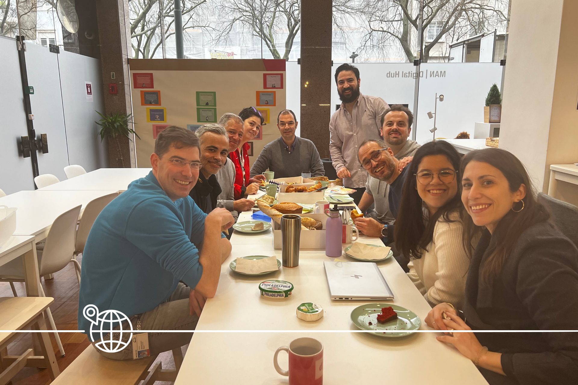 Relaxed exchange: Here I am with my Engineering Manager colleagues having breakfast together in Lisbon. I enjoy these special moments because they strengthen the team spirit. And of course, over coffee, tea, bread rolls and jam, many small operational issues are also clarified in the short official channels... Relaxed exchange: Here I am with my Engineering Manager colleagues having breakfast together in Lisbon. I enjoy these special moments because they strengthen the team spirit. And of course, over coffee, tea, bread rolls and jam, many small operational issues are also clarified in the short official channels...