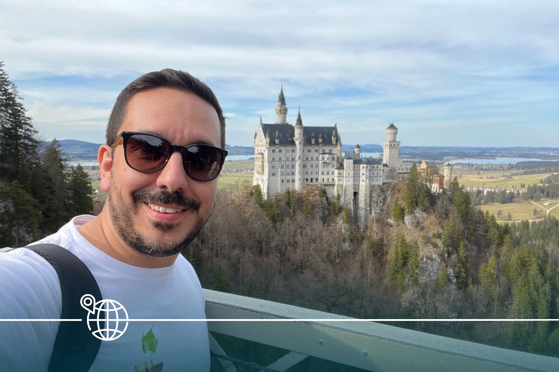 Glauber vor dem Schloss Neuschwanstein in Schwangau