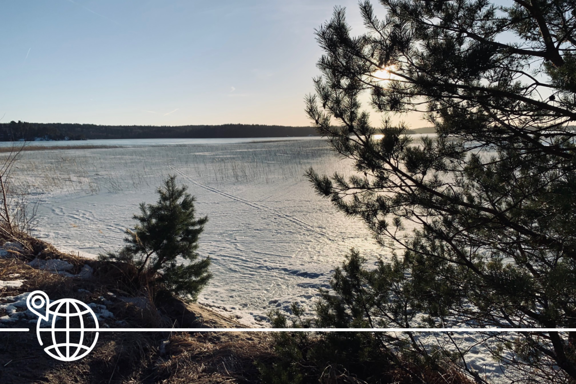 Frozen lake in Soedertaelje